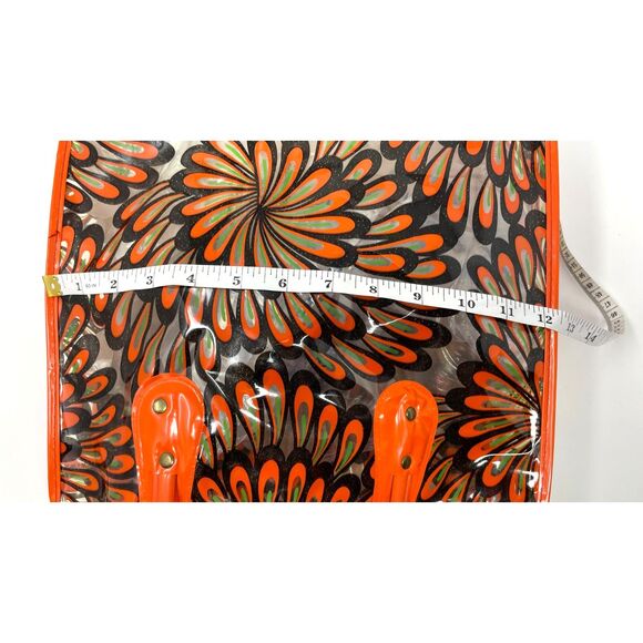 VTG 60s Plastic Reusable Beach Shopping Tote Bag Clear Flower Graphic - Picture 7 of 9